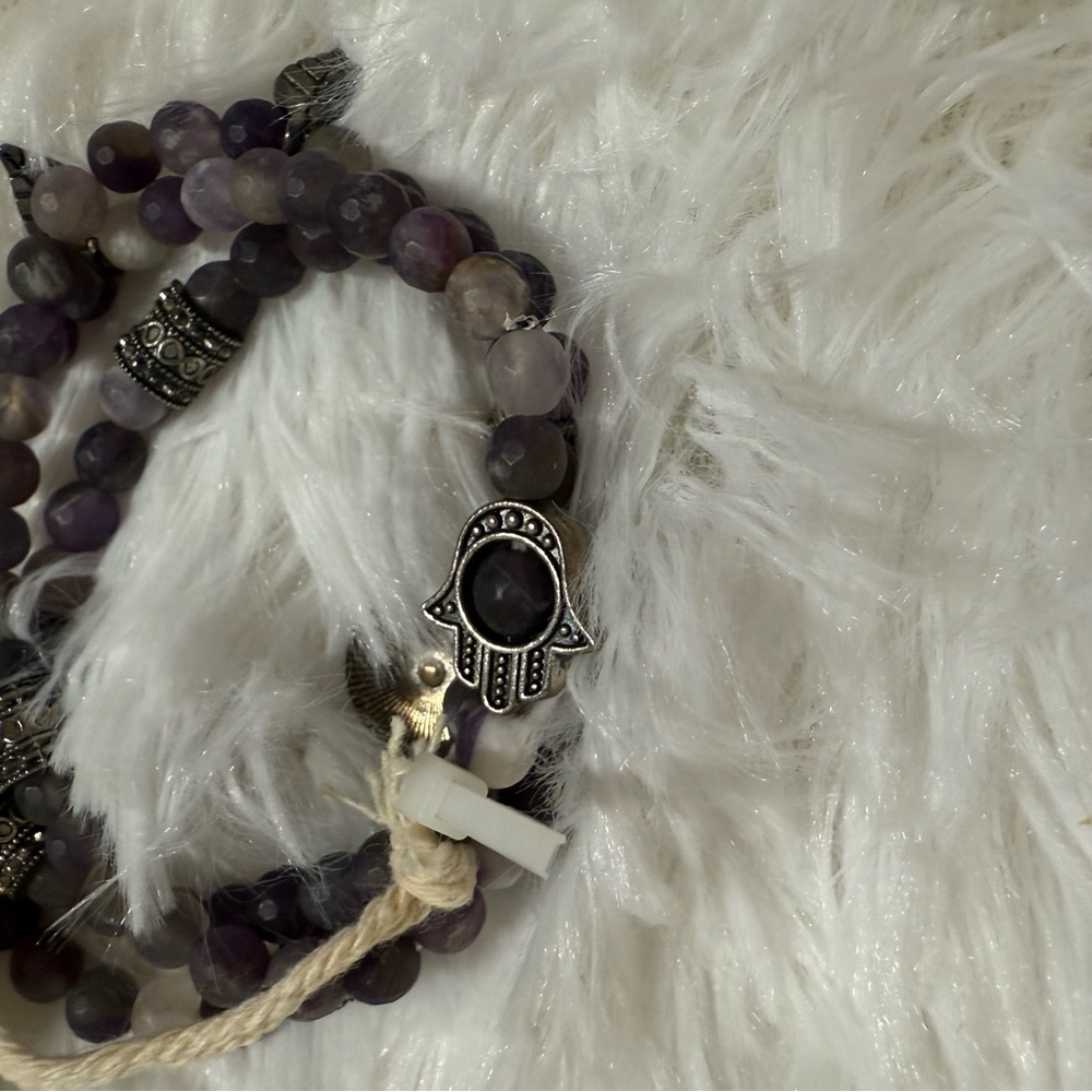 New Beaded Bracelet with Hamsa Charm
